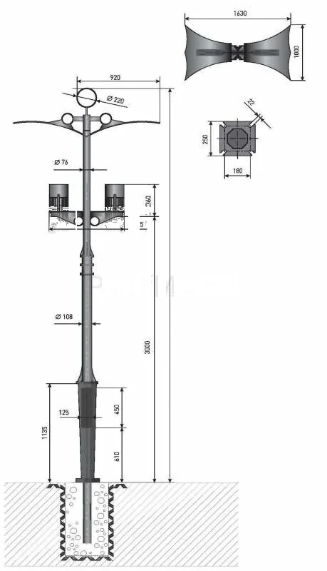 Декоративная опора Колизей-2-6,4